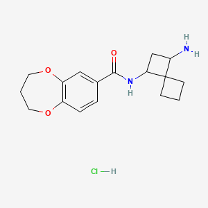 N-(1-Aminospiro[3.3]heptan-3-yl)-3,4-dihydro-2H-1,5-benzodioxepine-7-carboxamide;hydrochloride