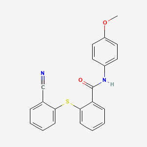 2-((2-Cyanophenyl)sulfanyl)-N-(4-methoxyphenyl)benzenecarboxamide