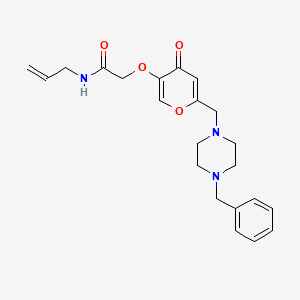 molecular formula C22H27N3O4 B2664197 2-[6-[(4-苄基哌嗪-1-基)甲基]-4-氧代吡喃-3-基]氧基-N-丙-2-烯基乙酰胺 CAS No. 898439-60-6