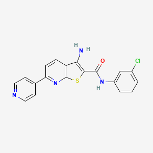 3-amino-N-(3-chlorophenyl)-6-(4-pyridinyl)thieno[2,3-b]pyridine-2-carboxamide