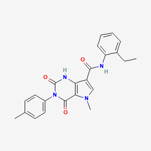 molecular formula C23H22N4O3 B2664204 N-(2-ethylphenyl)-5-methyl-2,4-dioxo-3-(p-tolyl)-2,3,4,5-tetrahydro-1H-pyrrolo[3,2-d]pyrimidine-7-carboxamide CAS No. 921535-04-8