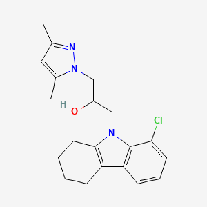 molecular formula C20H24ClN3O B2664205 1-(8-chloro-3,4-dihydro-1H-carbazol-9(2H)-yl)-3-(3,5-dimethyl-1H-pyrazol-1-yl)propan-2-ol CAS No. 942870-56-6