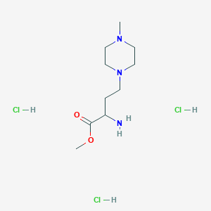 molecular formula C10H24Cl3N3O2 B2664206 Methyl 2-amino-4-(4-methylpiperazin-1-yl)butanoate trihydrochloride CAS No. 1803560-76-0