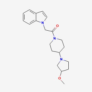 2-(1H-indol-1-yl)-1-(4-(3-methoxypyrrolidin-1-yl)piperidin-1-yl)ethan-1-one