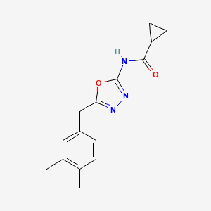 N-(5-(3,4-dimethylbenzyl)-1,3,4-oxadiazol-2-yl)cyclopropanecarboxamide