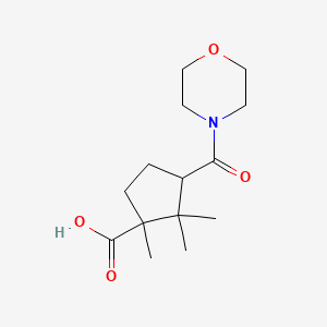 molecular formula C14H23NO4 B2664214 1,2,2-三甲基-3-(吗啉-4-甲酰基)-环戊烷甲酸 CAS No. 625823-17-8