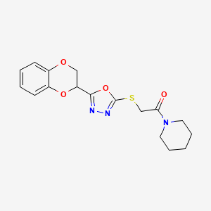 1-({[5-(2,3-Dihydro-1,4-benzodioxin-2-yl)-1,3,4-oxadiazol-2-yl]thio}acetyl)piperidine