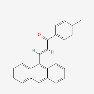 molecular formula C26H22O B2664222 (E)-3-(anthracen-9-yl)-1-(2,4,5-trimethylphenyl)prop-2-en-1-one CAS No. 326007-04-9