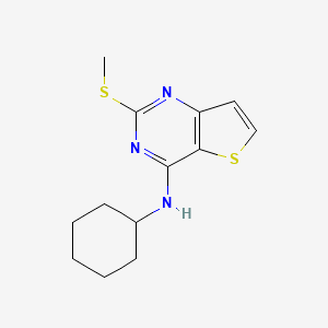 molecular formula C13H17N3S2 B2664225 N-cyclohexyl-2-(methylsulfanyl)thieno[3,2-d]pyrimidin-4-amine CAS No. 339018-92-7