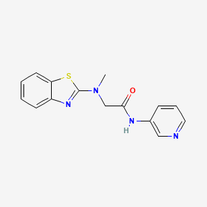 molecular formula C15H14N4OS B2664227 2-(benzo[d]thiazol-2-yl(methyl)amino)-N-(pyridin-3-yl)acetamide CAS No. 1396807-19-4