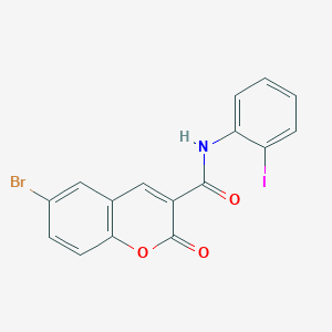 molecular formula C16H9BrINO3 B2664229 6-bromo-N-(2-iodophenyl)-2-oxo-2H-chromene-3-carboxamide CAS No. 301818-10-0