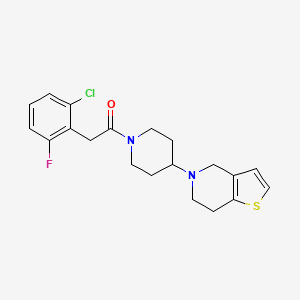 molecular formula C20H22ClFN2OS B2664231 2-(2-chloro-6-fluorophenyl)-1-(4-(6,7-dihydrothieno[3,2-c]pyridin-5(4H)-yl)piperidin-1-yl)ethanone CAS No. 2034522-20-6