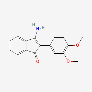 molecular formula C17H15NO3 B2664237 3-氨基-2-(3,4-二甲氧基苯基)茚-1-酮 CAS No. 1022886-26-5