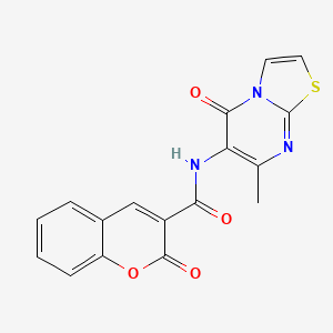 molecular formula C17H11N3O4S B2664239 N-(7-methyl-5-oxo-5H-thiazolo[3,2-a]pyrimidin-6-yl)-2-oxo-2H-chromene-3-carboxamide CAS No. 941924-95-4