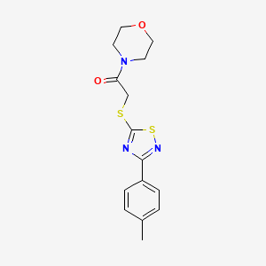 molecular formula C15H17N3O2S2 B2664243 1-Morpholino-2-((3-(p-tolyl)-1,2,4-thiadiazol-5-yl)thio)ethanone CAS No. 864916-97-2