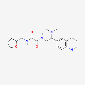 molecular formula C21H32N4O3 B2664246 N1-(2-(dimethylamino)-2-(1-methyl-1,2,3,4-tetrahydroquinolin-6-yl)ethyl)-N2-((tetrahydrofuran-2-yl)methyl)oxalamide CAS No. 922012-02-0