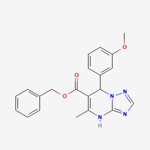 molecular formula C21H20N4O3 B2664250 benzyl 7-(3-methoxyphenyl)-5-methyl-4H,7H-[1,2,4]triazolo[1,5-a]pyrimidine-6-carboxylate CAS No. 380548-39-0