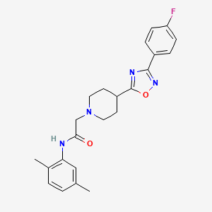 molecular formula C23H25FN4O2 B2664253 N-(2,5-dimethylphenyl)-2-{4-[3-(4-fluorophenyl)-1,2,4-oxadiazol-5-yl]piperidin-1-yl}acetamide CAS No. 1251625-06-5