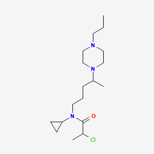 molecular formula C18H34ClN3O B2664264 2-Chloro-N-cyclopropyl-N-[4-(4-propylpiperazin-1-yl)pentyl]propanamide CAS No. 2411310-90-0