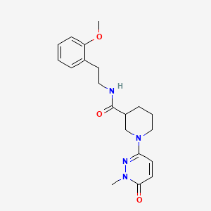 molecular formula C20H26N4O3 B2664265 N-(2-methoxyphenethyl)-1-(1-methyl-6-oxo-1,6-dihydropyridazin-3-yl)piperidine-3-carboxamide CAS No. 1396767-22-8