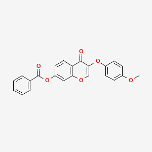 3-(4-methoxyphenoxy)-4-oxo-4H-chromen-7-yl benzoate