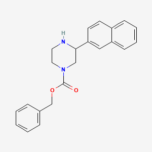 molecular formula C22H22N2O2 B2664268 Benzyl 3-(naphthalen-2-yl)piperazine-1-carboxylate CAS No. 946384-25-4