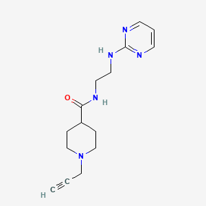 molecular formula C15H21N5O B2664275 1-(prop-2-yn-1-yl)-N-{2-[(pyrimidin-2-yl)amino]ethyl}piperidine-4-carboxamide CAS No. 1280802-28-9
