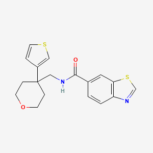 N-((4-(thiophen-3-yl)tetrahydro-2H-pyran-4-yl)methyl)benzo[d]thiazole-6-carboxamide