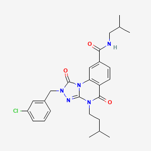 2-(3-chlorobenzyl)-N-isobutyl-4-(3-methylbutyl)-1,5-dioxo-1,2,4,5-tetrahydro[1,2,4]triazolo[4,3-a]quinazoline-8-carboxamide