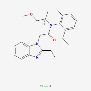 2-(2-ethyl-1H-benzo[d]imidazol-1-yl)-N-(2-ethyl-6-methylphenyl)-N-(1-methoxypropan-2-yl)acetamide hydrochloride