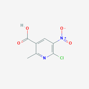 molecular formula C7H5ClN2O4 B2664281 6-氯-2-甲基-5-硝基吡啶-3-羧酸 CAS No. 1638765-04-4