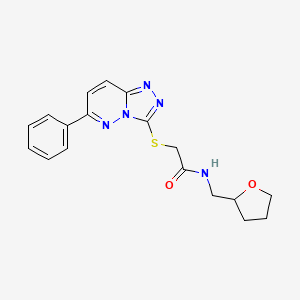 molecular formula C18H19N5O2S B2664282 2-((6-phenyl-[1,2,4]triazolo[4,3-b]pyridazin-3-yl)thio)-N-((tetrahydrofuran-2-yl)methyl)acetamide CAS No. 891118-28-8