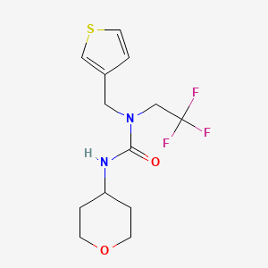 3-(tetrahydro-2H-pyran-4-yl)-1-(thiophen-3-ylmethyl)-1-(2,2,2-trifluoroethyl)urea