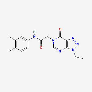 molecular formula C16H18N6O2 B2664288 N-(3,4-dimethylphenyl)-2-(3-ethyl-7-oxo-3H-[1,2,3]triazolo[4,5-d]pyrimidin-6(7H)-yl)acetamide CAS No. 1058433-20-7