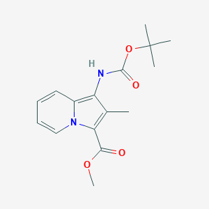 molecular formula C16H20N2O4 B2664290 Methyl 1-{[(tert-butoxy)carbonyl]amino}-2-methylindolizine-3-carboxylate CAS No. 1706459-13-3