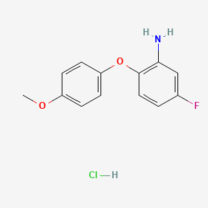 molecular formula C13H13ClFNO2 B2664294 5-Fluoro-2-(4-methoxyphenoxy)aniline hydrochloride CAS No. 1431966-09-4