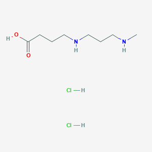 molecular formula C8H20Cl2N2O2 B2664298 4-{[3-(Methylamino)propyl]amino}butanoic acid dihydrochloride CAS No. 1423028-02-7