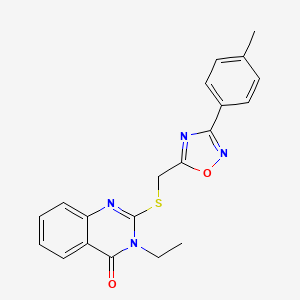 3-ethyl-2-(((3-(p-tolyl)-1,2,4-oxadiazol-5-yl)methyl)thio)quinazolin-4(3H)-one