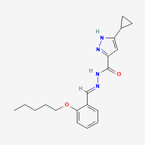 (E)-3-cyclopropyl-N'-(2-(pentyloxy)benzylidene)-1H-pyrazole-5-carbohydrazide