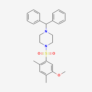 molecular formula C26H30N2O3S B2664314 1-(Diphenylmethyl)-4-(5-methoxy-2,4-dimethylbenzenesulfonyl)piperazine CAS No. 433953-17-4