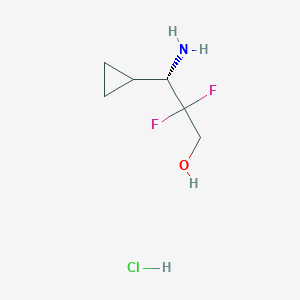 (3S)-3-amino-3-cyclopropyl-2,2-difluoropropan-1-ol;hydrochloride