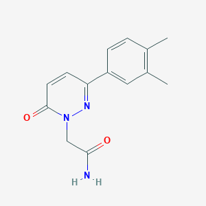 molecular formula C14H15N3O2 B2664321 2-[3-(3,4-Dimethylphenyl)-6-oxopyridazin-1-yl]acetamide CAS No. 941973-19-9