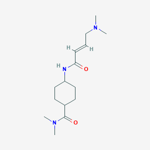 molecular formula C15H27N3O2 B2664326 4-[[(E)-4-(Dimethylamino)but-2-enoyl]amino]-N,N-dimethylcyclohexane-1-carboxamide CAS No. 2411325-12-5