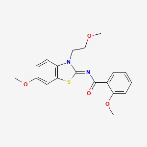 molecular formula C19H20N2O4S B2664327 (Z)-2-methoxy-N-(6-methoxy-3-(2-methoxyethyl)benzo[d]thiazol-2(3H)-ylidene)benzamide CAS No. 865161-62-2