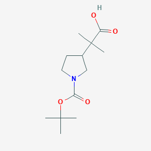 2-Methyl-2-[1-[(2-methylpropan-2-yl)oxycarbonyl]pyrrolidin-3-yl]propanoic acid