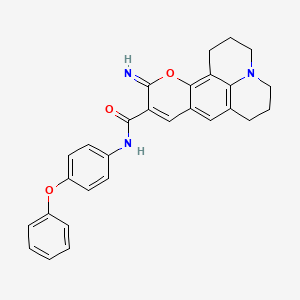 4-imino-N-(4-phenoxyphenyl)-3-oxa-13-azatetracyclo[7.7.1.0^{2,7}.0^{13,17}]heptadeca-1,5,7,9(17)-tetraene-5-carboxamide