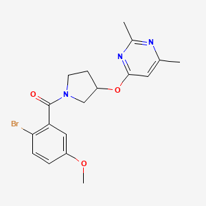 4-{[1-(2-Bromo-5-methoxybenzoyl)pyrrolidin-3-yl]oxy}-2,6-dimethylpyrimidine
