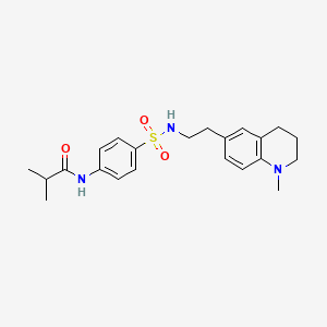 molecular formula C22H29N3O3S B2664344 N-(4-(N-(2-(1-methyl-1,2,3,4-tetrahydroquinolin-6-yl)ethyl)sulfamoyl)phenyl)isobutyramide CAS No. 946312-64-7