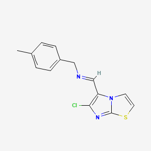 N-[(6-chloroimidazo[2,1-b][1,3]thiazol-5-yl)methylene](4-methylphenyl)methanamine