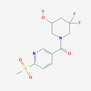 (3,3-Difluoro-5-hydroxypiperidin-1-yl)-(6-methylsulfonylpyridin-3-yl)methanone